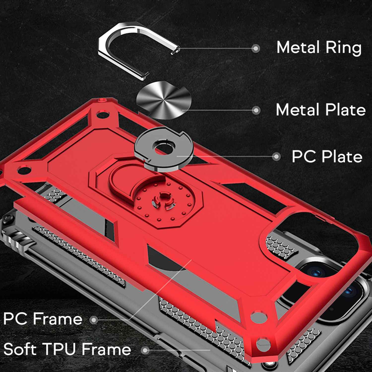 NALIA Ring Handy Hülle für iPhone 11, 360 Grad Schutz Case Cover Tasche Etui