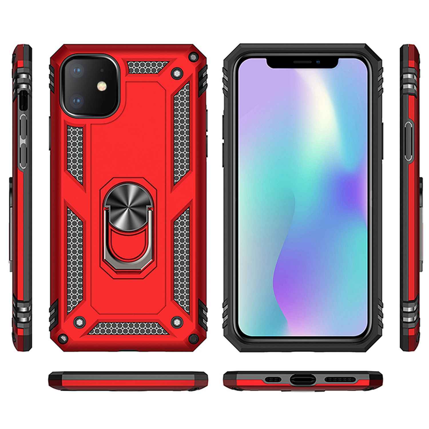 NALIA Ring Handy Hülle für iPhone 11, 360 Grad Schutz Case Cover Tasche Etui