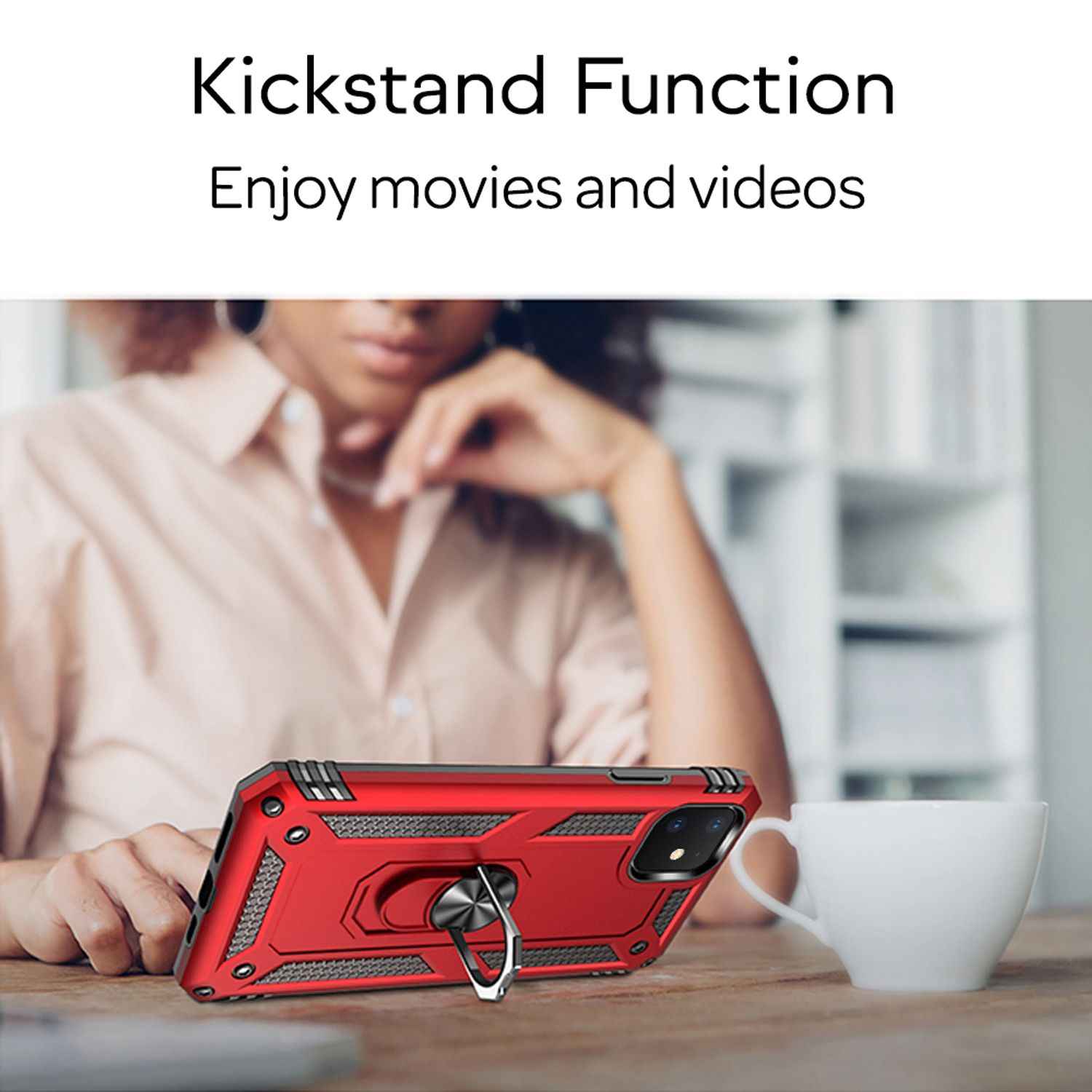 NALIA Ring Handy Hülle für iPhone 11, 360 Grad Schutz Case Cover Tasche Etui