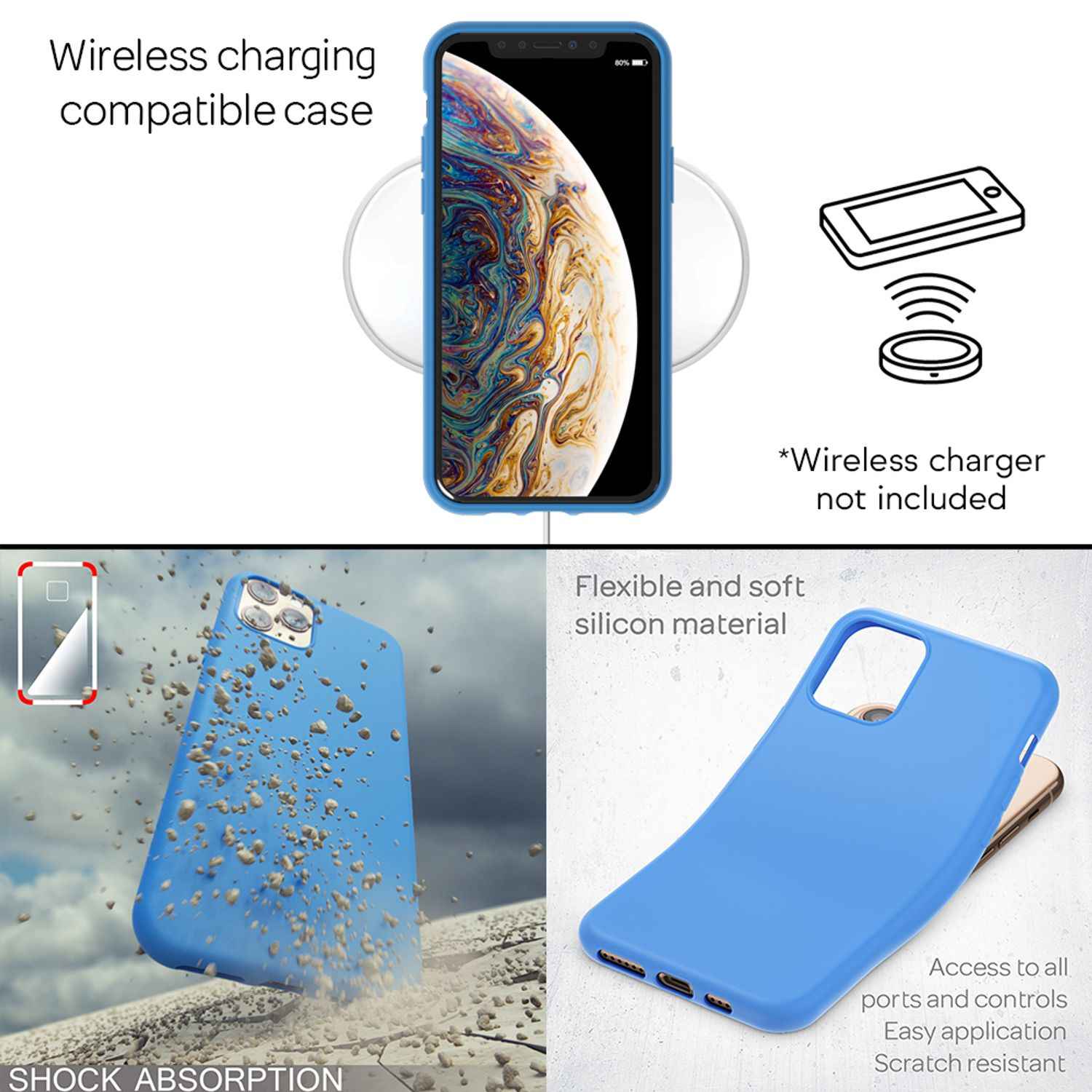 NALIA Neon Handy Hülle für iPhone 11 Pro Max, Soft case Silikon Bumper Cover