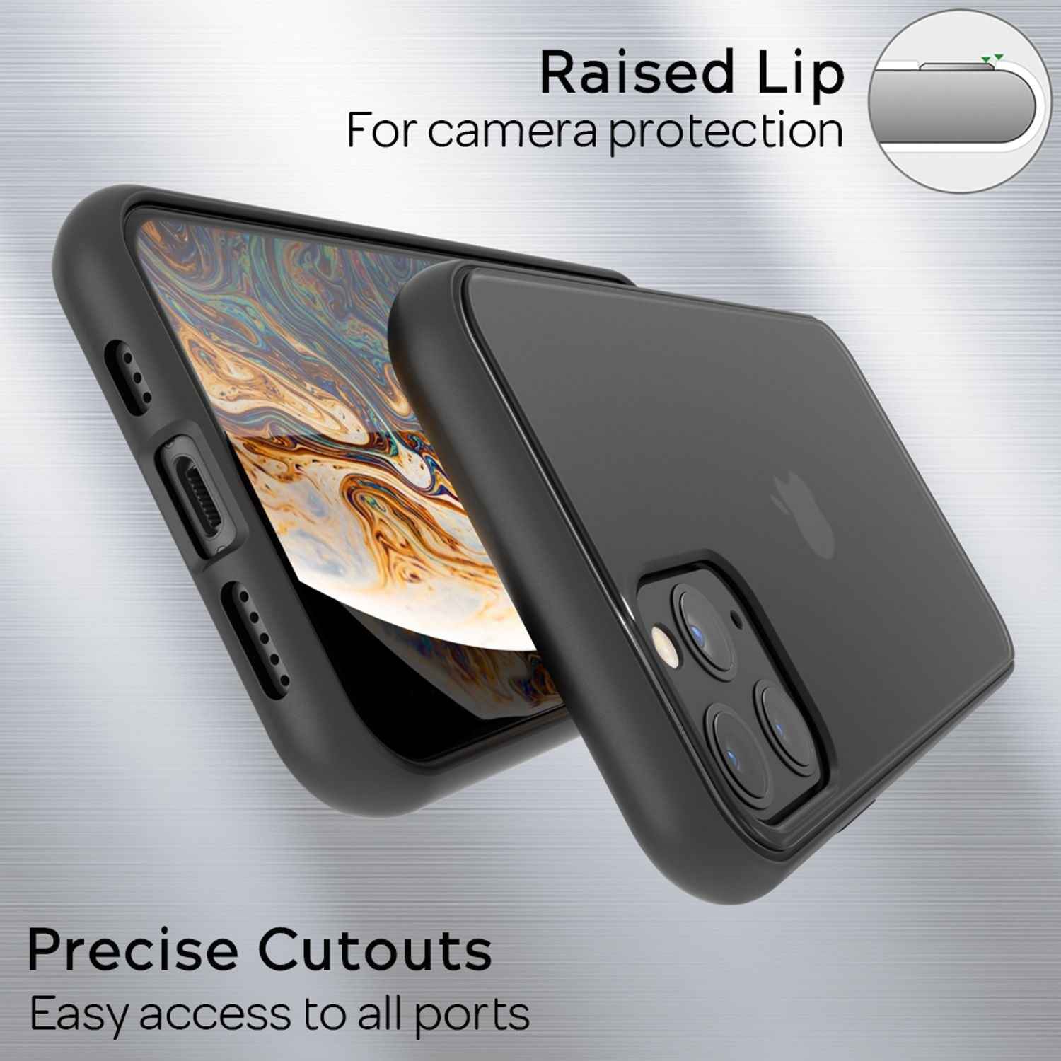 NALIA Handy Hülle für iPhone 11 Pro, Hard case & Silikon Bumper Cover Schutz