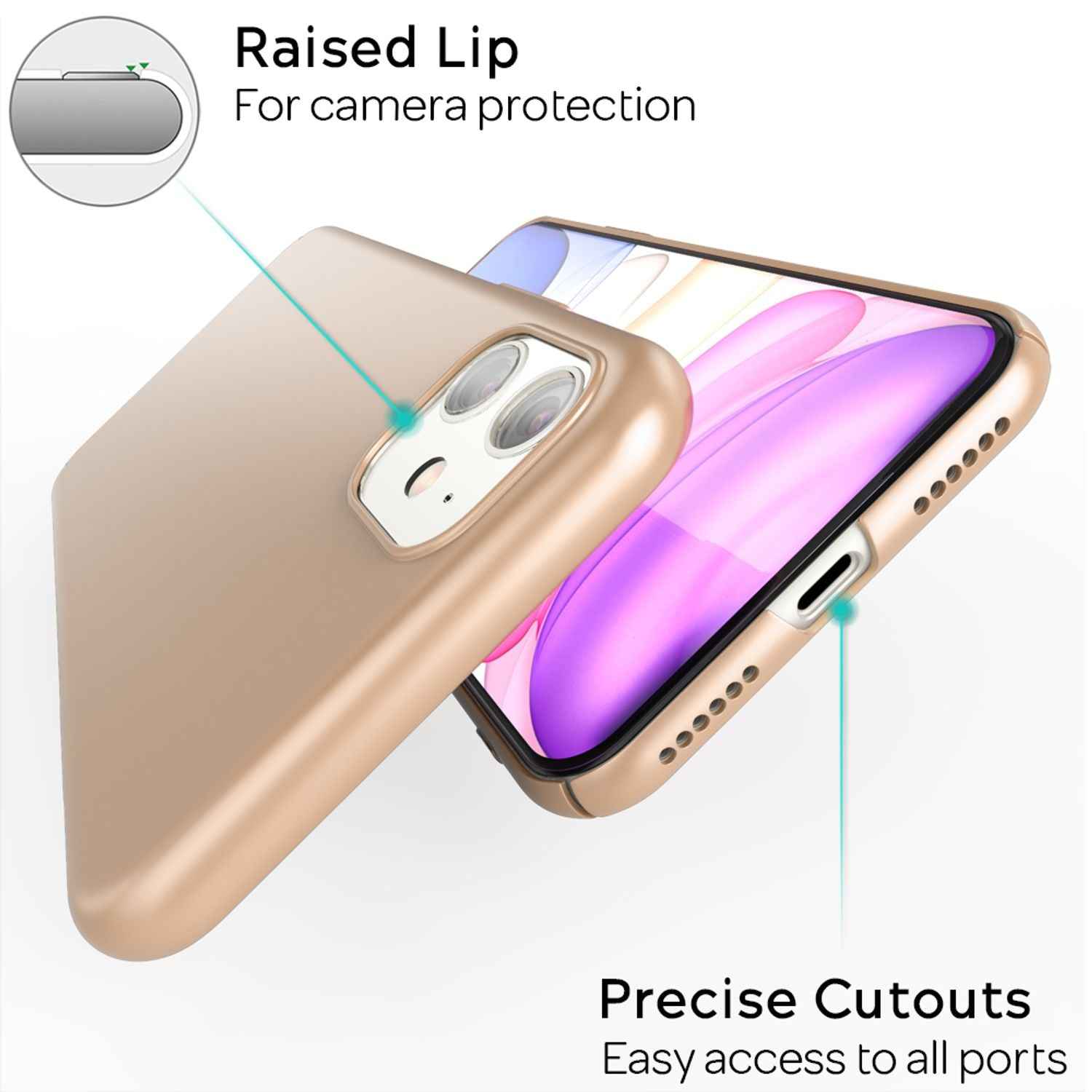 NALIA Handyhülle für iPhone 11, Schutz Case Cover Tasche Bumper Etui Schale