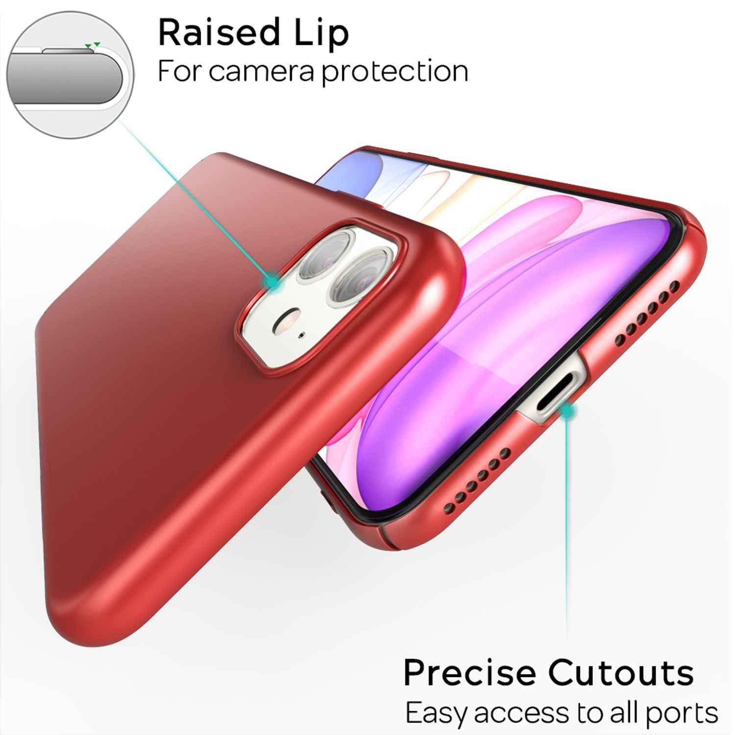 NALIA Handyhülle für iPhone 11, Schutz Case Cover Tasche Bumper Etui Schale