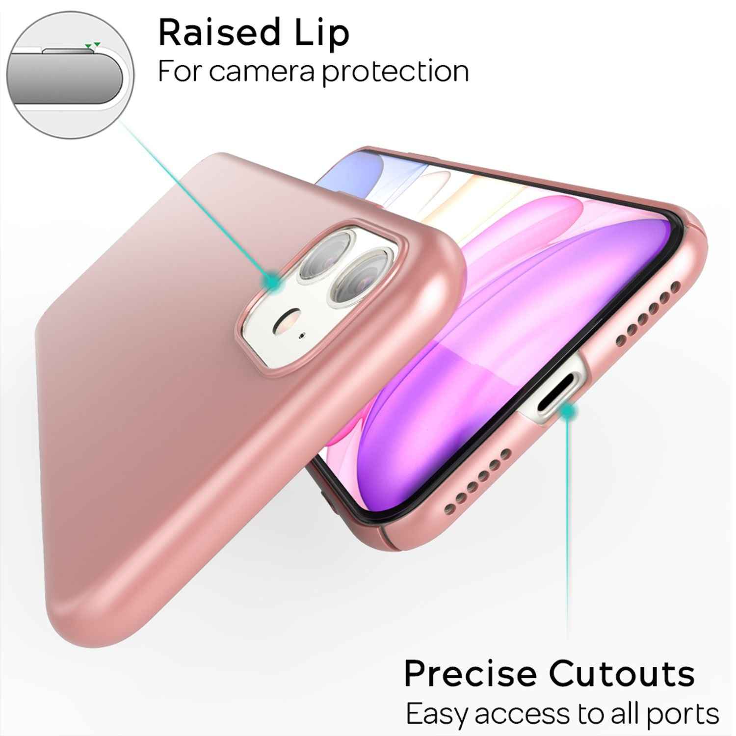 NALIA Handyhülle für iPhone 11, Schutz Case Cover Tasche Bumper Etui Schale