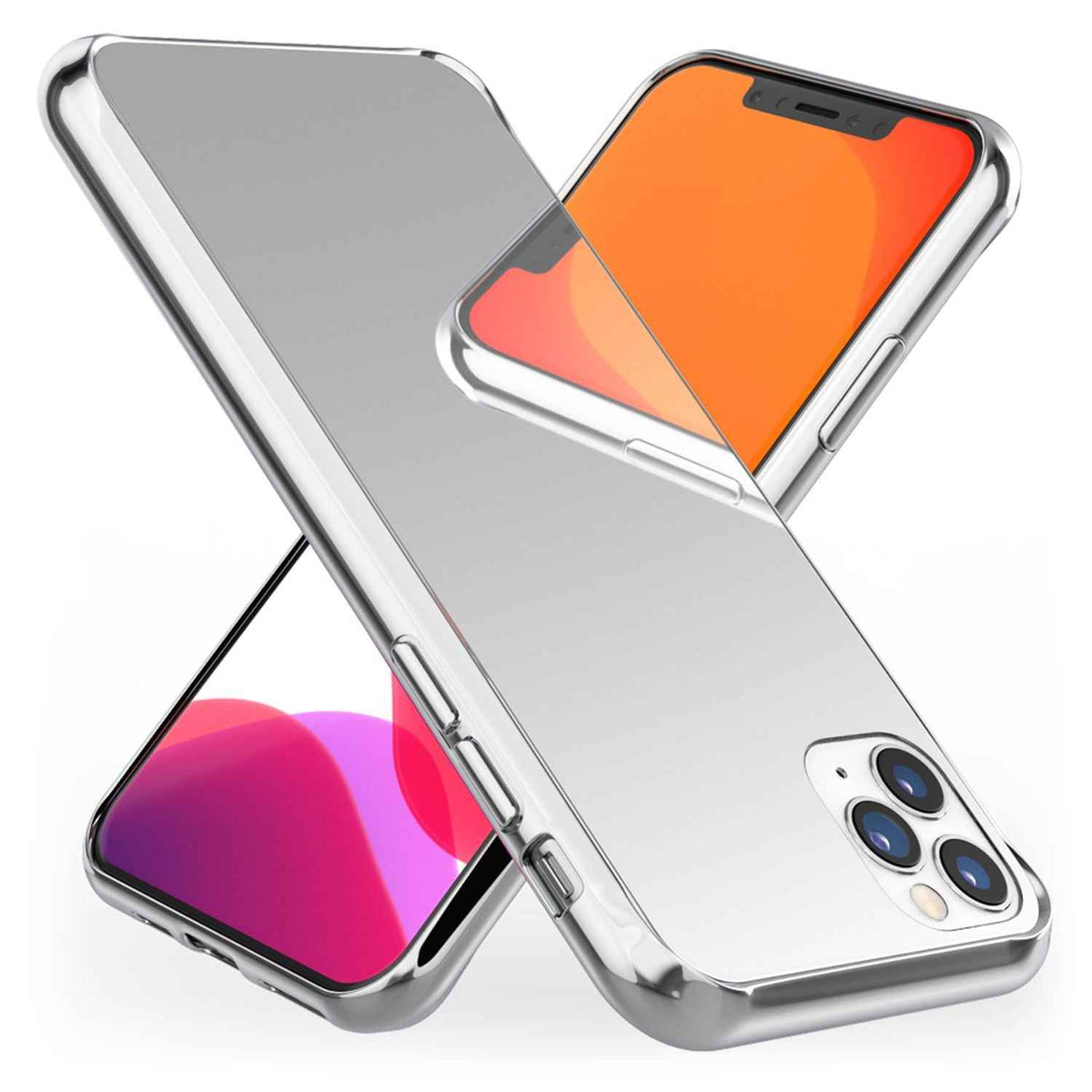 NALIA Spiegel Hart Glas Hülle für iPhone 11 Pro, Mirror Case 9H Tempered Cover