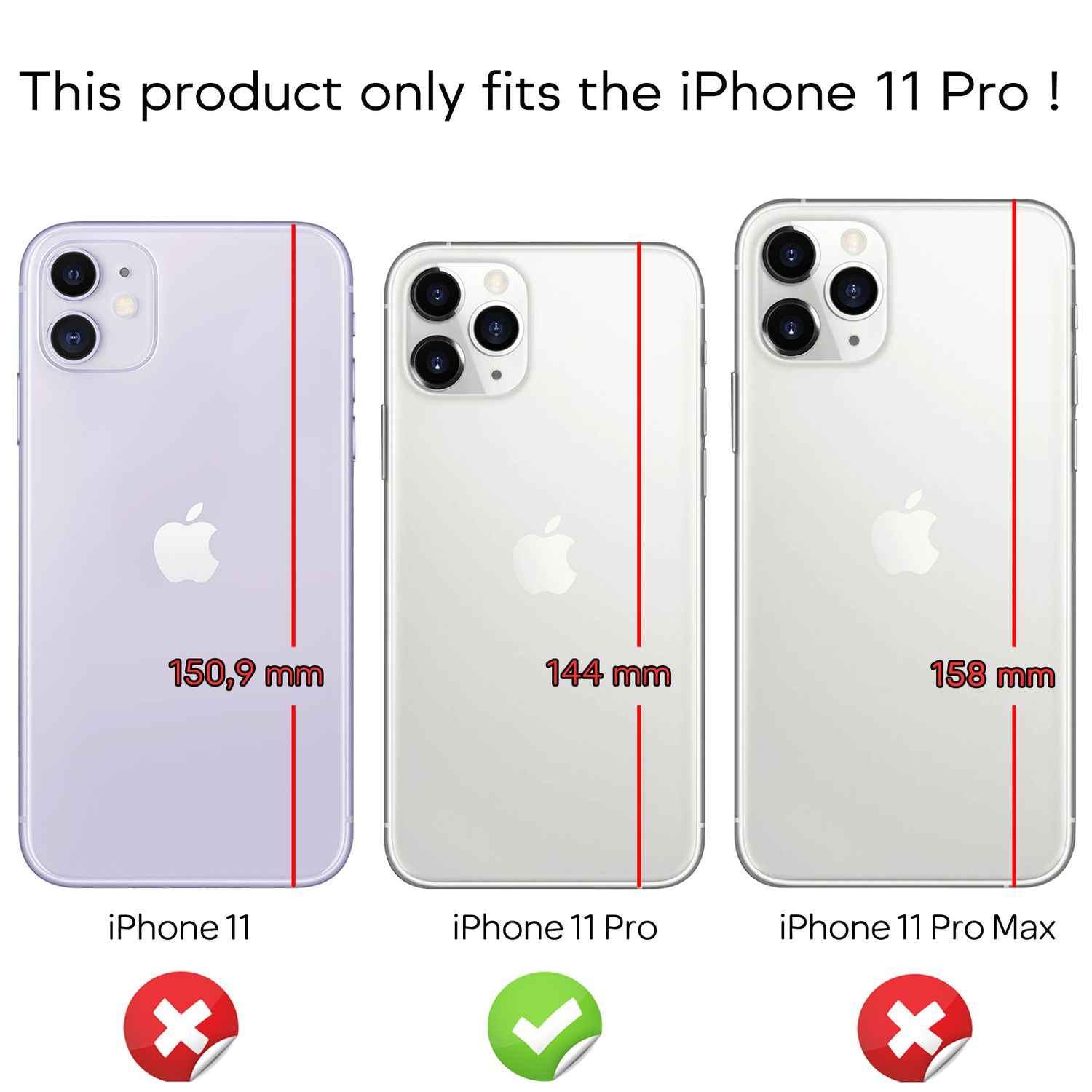 NALIA Spiegel Hart Glas Hülle für iPhone 11 Pro, Mirror Case 9H Tempered Cover