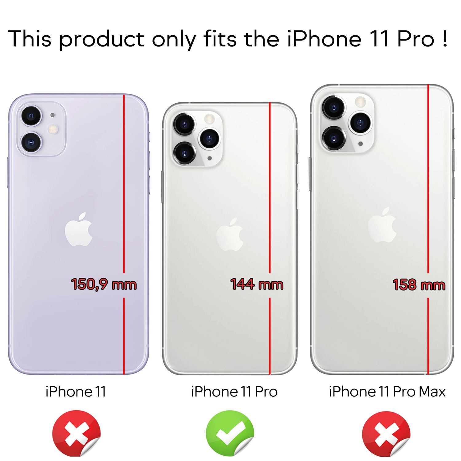 Handy Hülle mit Kette für iPhone 11 Pro, Necklace Case transparent Polycarbonat