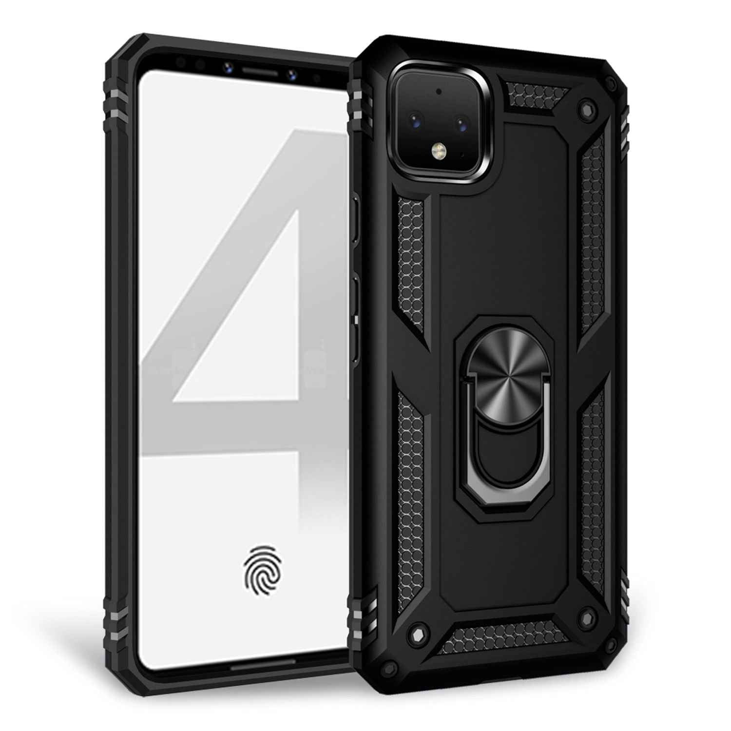 NALIA Ring Handy Hülle für Google Pixel 4, Case Cover für magnetische Halterung