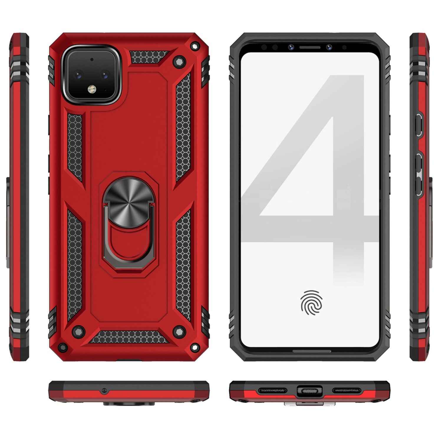 NALIA Ring Handy Hülle für Google Pixel 4, Case Cover für magnetische Halterung