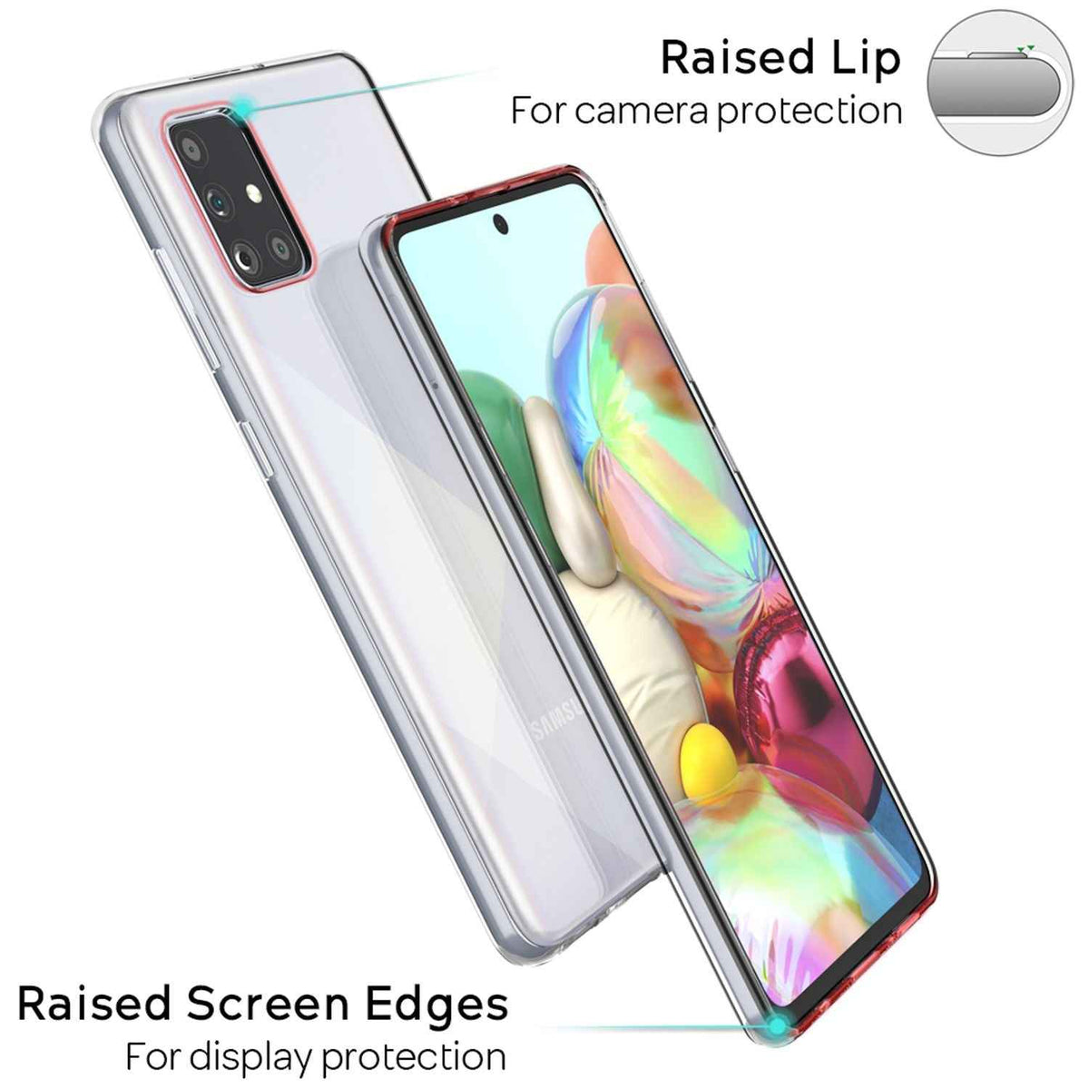 NALIA Handyhülle für Samsung Galaxy A51 Hülle, Durchsichtige Silikon Schutzhülle