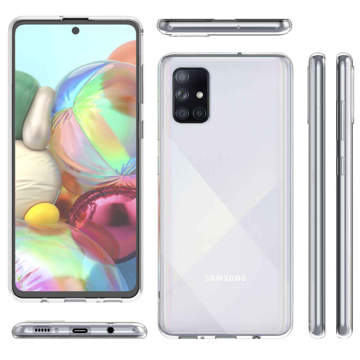 NALIA Handyhülle für Samsung Galaxy A51 Hülle, Durchsichtige Silikon Schutzhülle