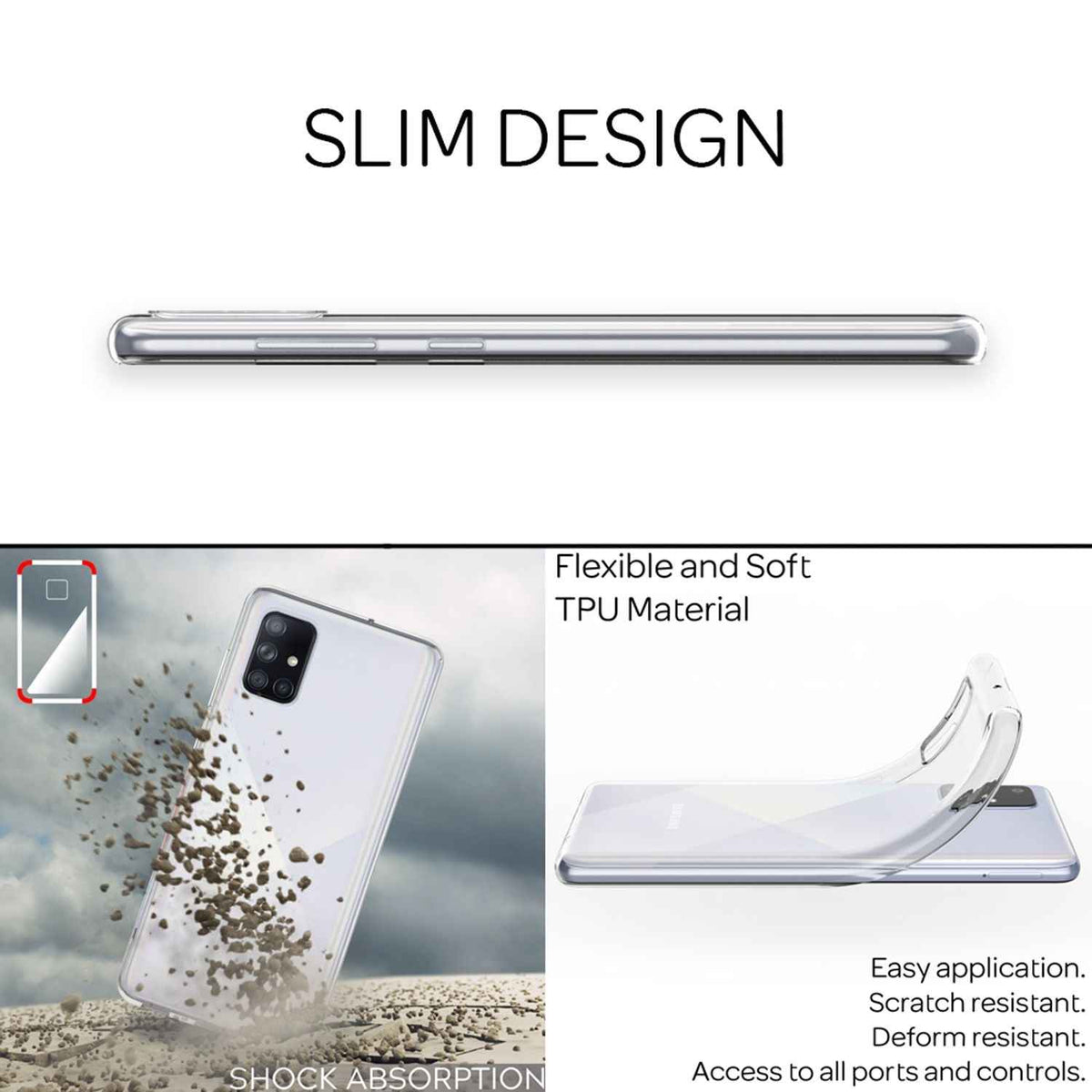 NALIA Handyhülle für Samsung Galaxy A51 Hülle, Durchsichtige Silikon Schutzhülle