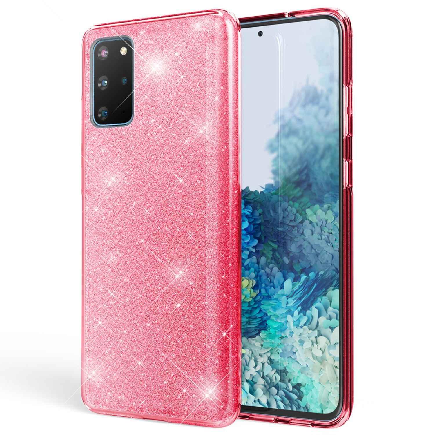 NALIA Glitter Case für Samsung Galaxy S20 Plus, Diamant Schutz Hülle Handy Etui