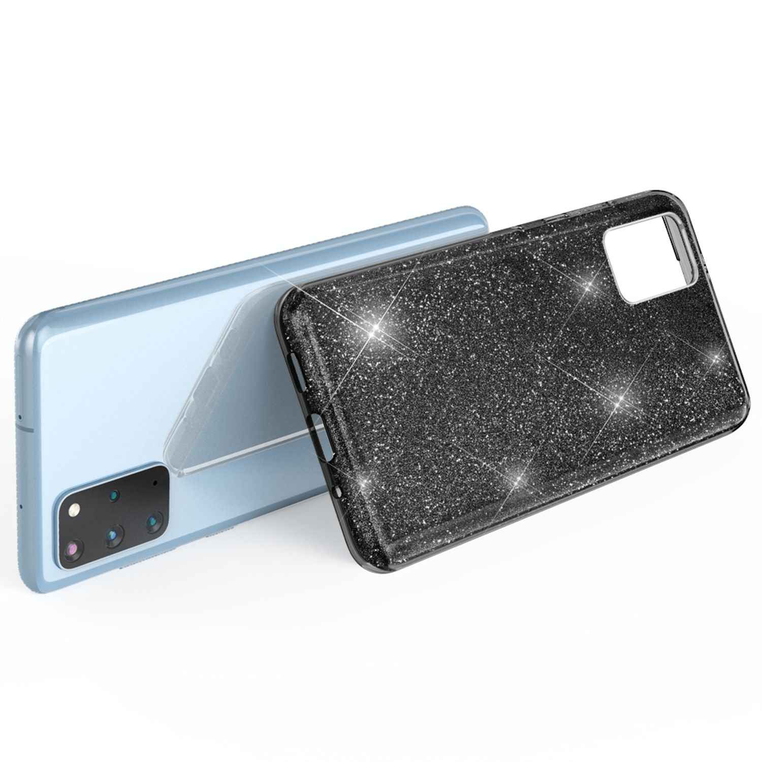 NALIA Glitter Case für Samsung Galaxy S20 Plus, Diamant Schutz Hülle Handy Etui
