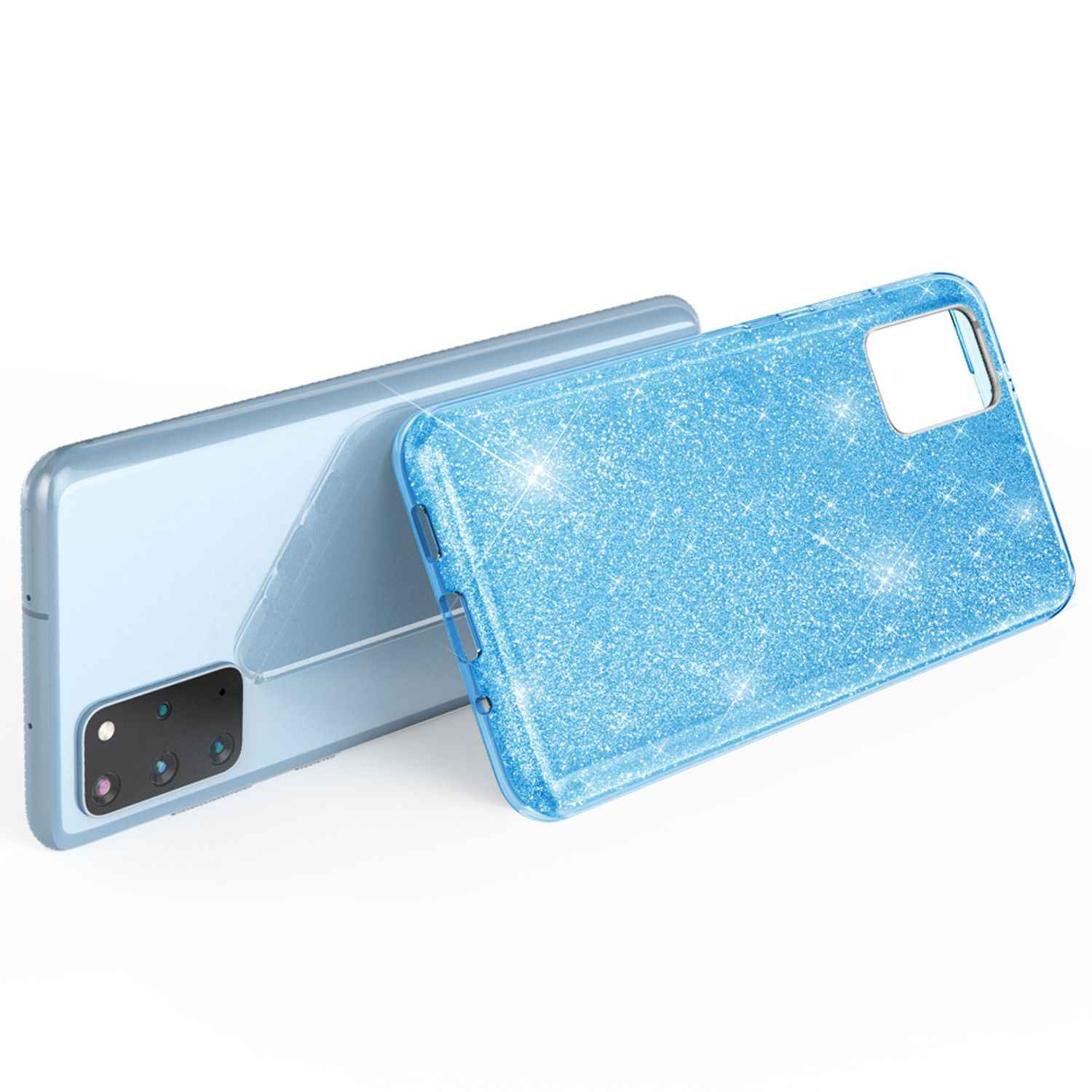 NALIA Glitter Case für Samsung Galaxy S20 Plus, Diamant Schutz Hülle Handy Etui