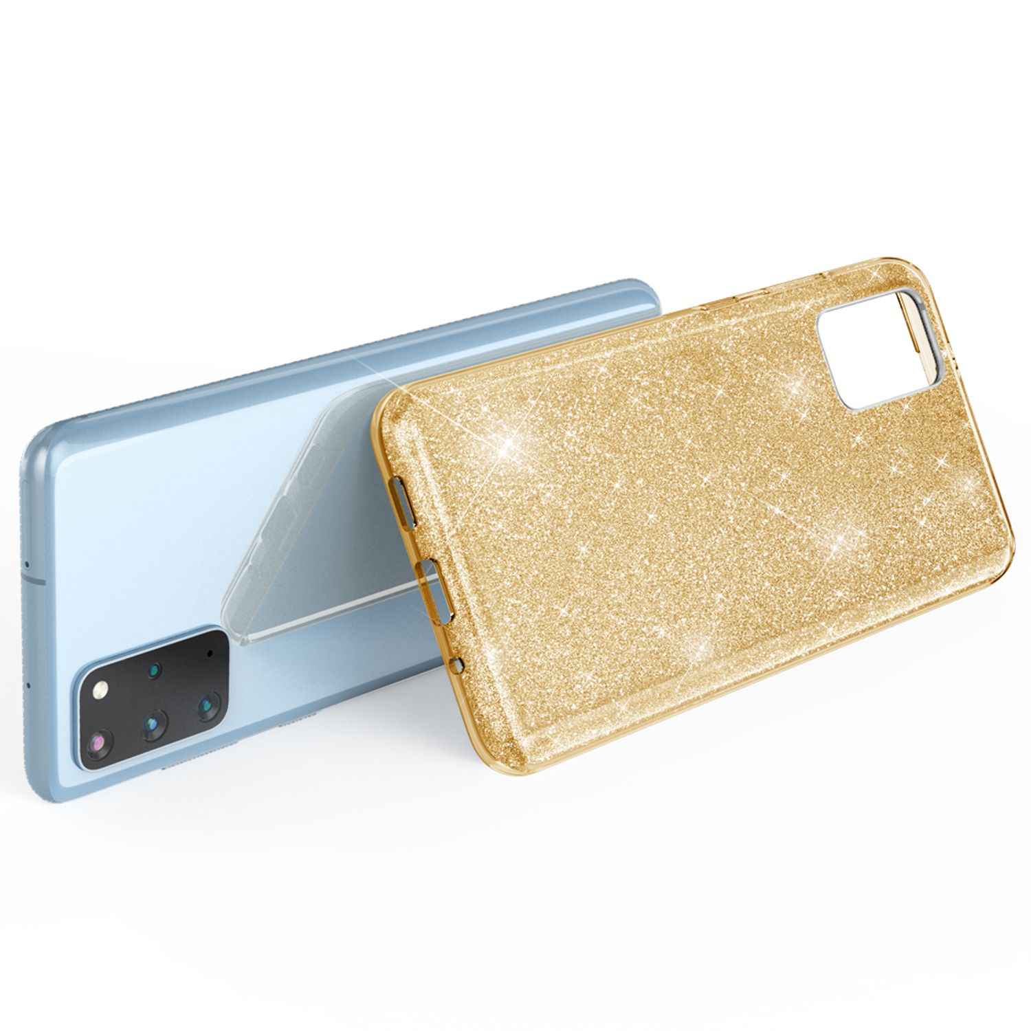NALIA Glitter Case für Samsung Galaxy S20 Plus, Diamant Schutz Hülle Handy Etui