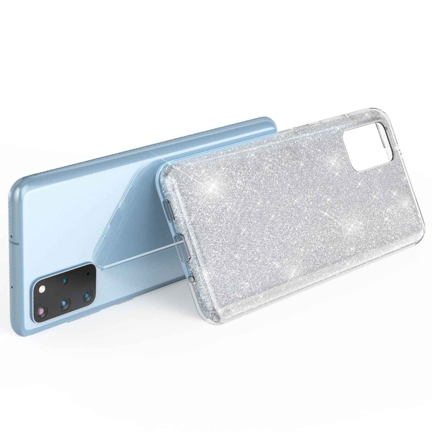 NALIA Glitter Case für Samsung Galaxy S20 Plus, Diamant Schutz Hülle Handy Etui