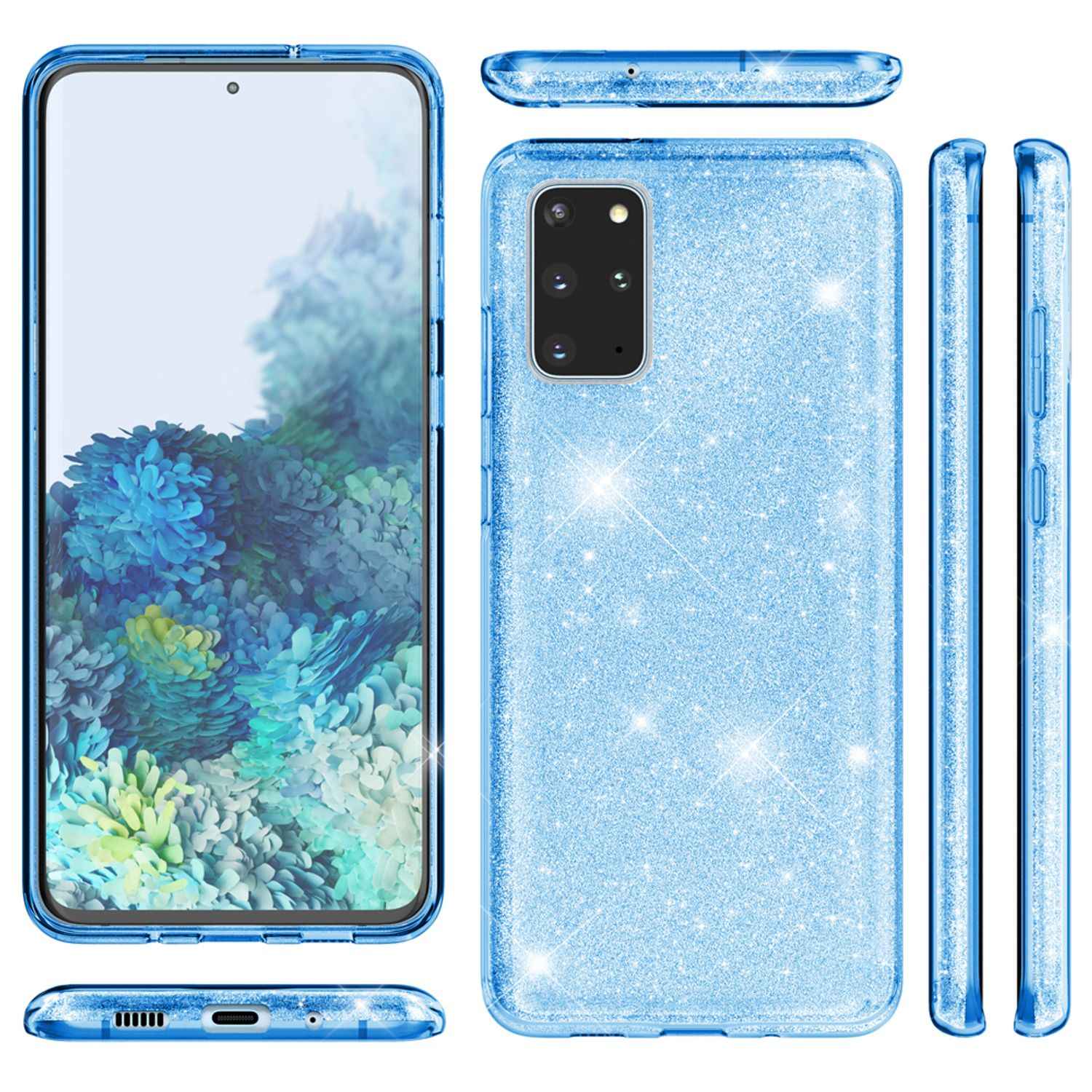 NALIA Glitter Case für Samsung Galaxy S20 Plus, Diamant Schutz Hülle Handy Etui