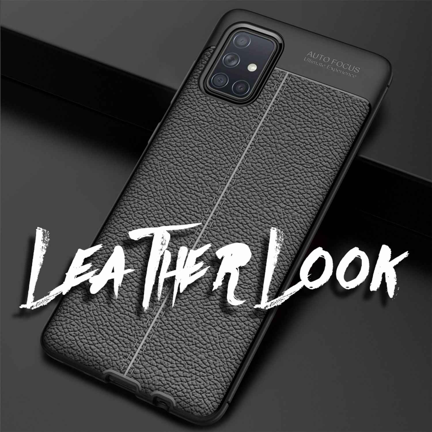 NALIA Design Case für Samsung Galaxy A51 Hülle, Leder Optik Stylische Handyhülle