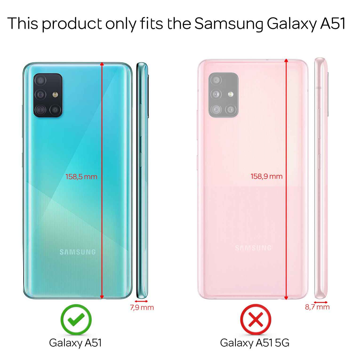 NALIA 360 Grad Handy Hülle für Samsung Galaxy A51, Full Cover Case Rundum Bumper
