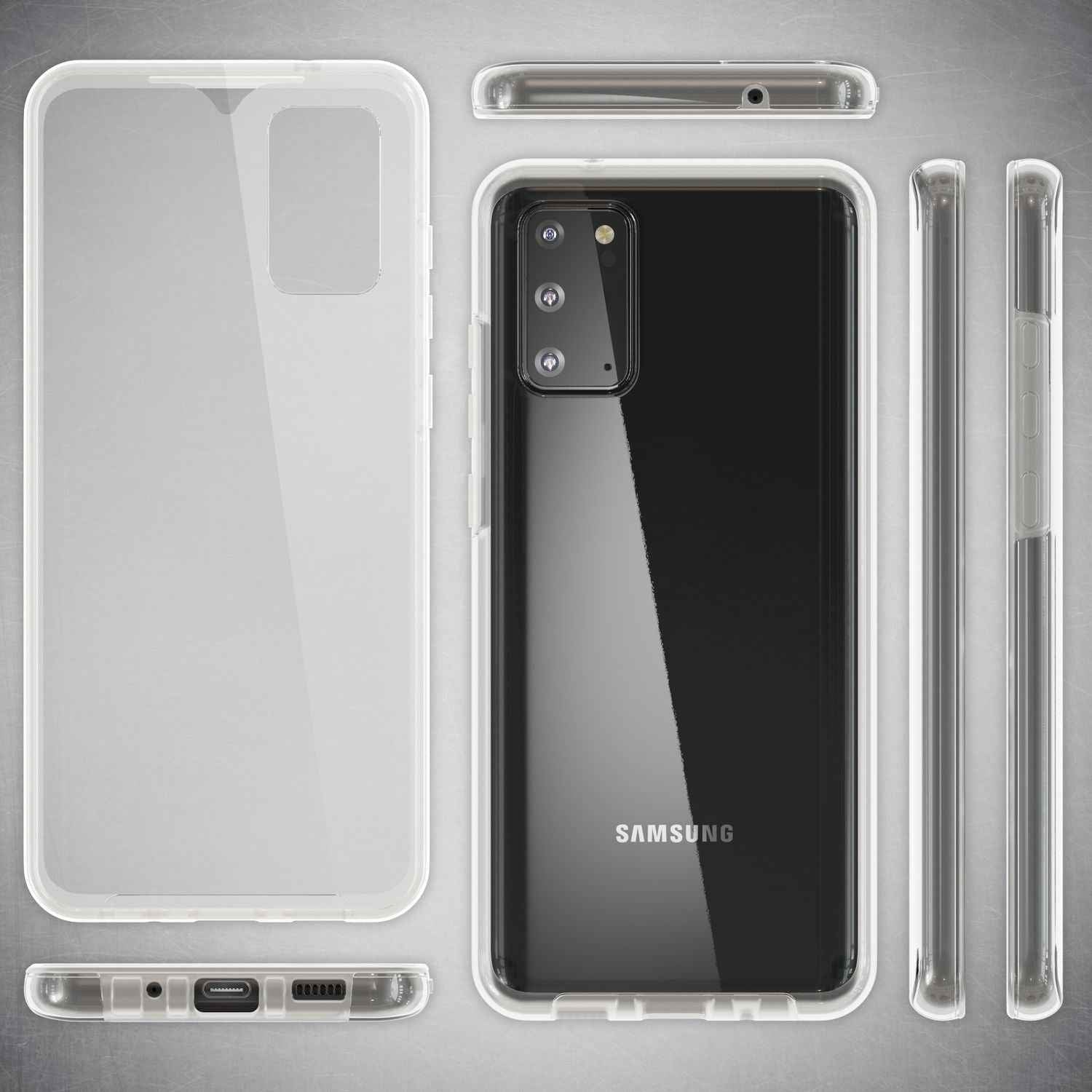 NALIA 360 Grad Handy Hülle kompatibel mit Samsung Galaxy S20, Full Cover Case