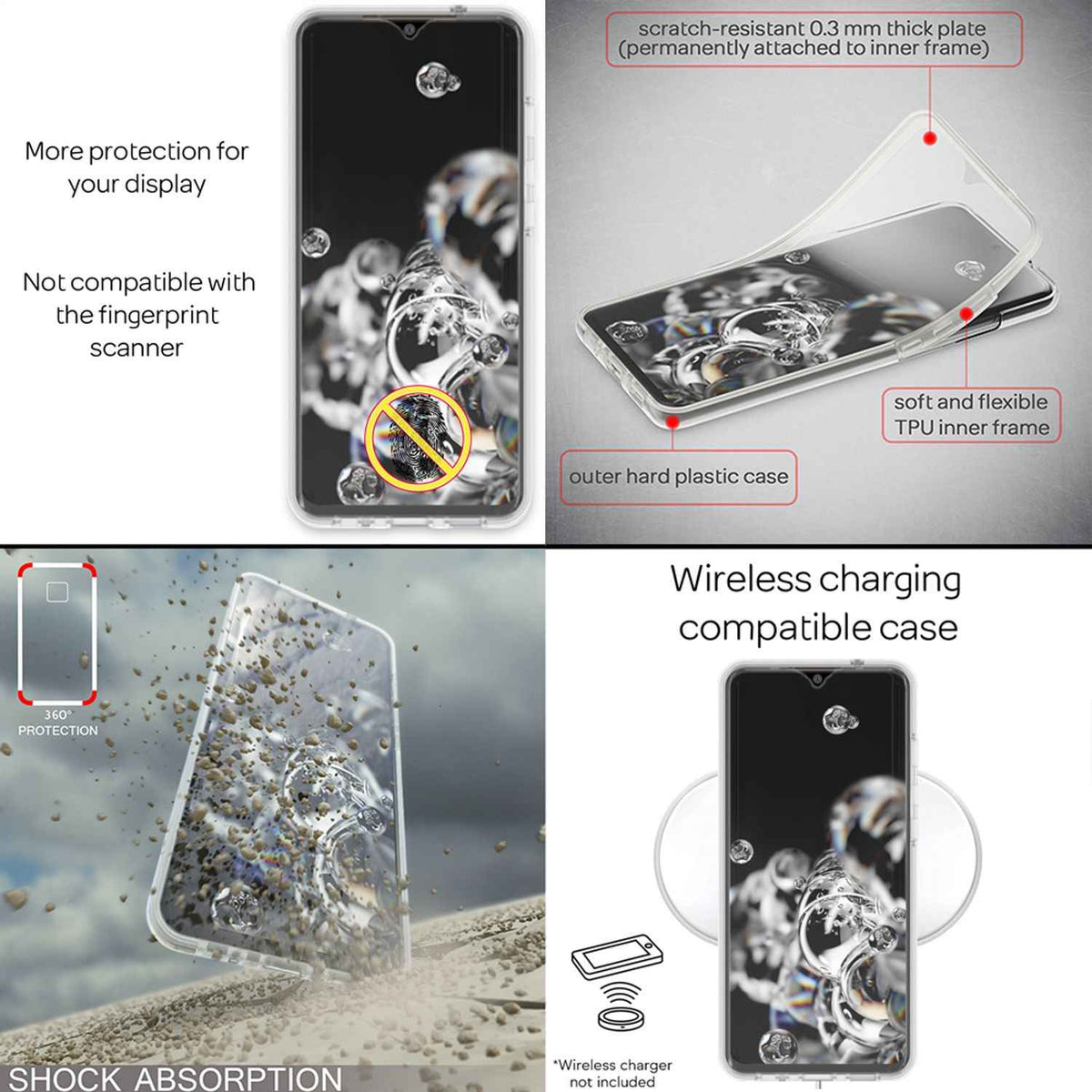 NALIA 360 Grad Handy Hülle kompatibel mit Samsung Galaxy S20, Full Cover Case