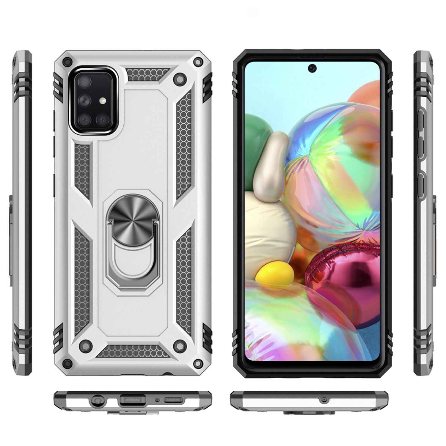 NALIA Ring Hülle für Samsung Galaxy A71, Handy Schutz Tasche Cover Case Bumper