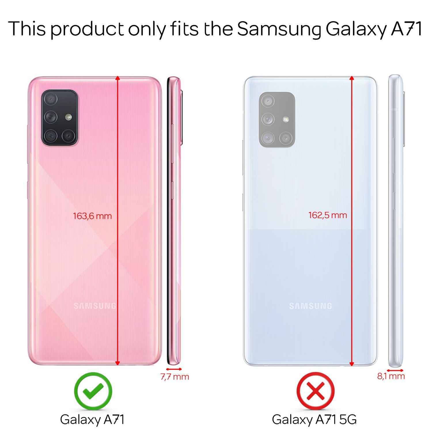NALIA Ring Hülle für Samsung Galaxy A71, Handy Schutz Tasche Cover Case Bumper