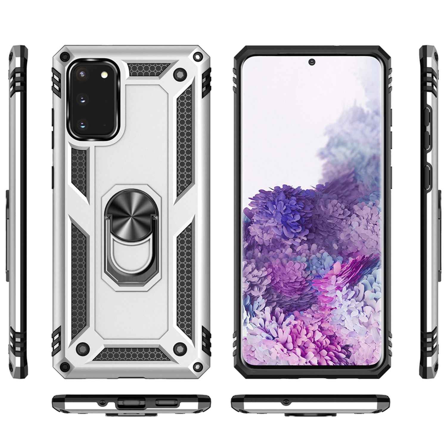 NALIA Ring Hülle für Samsung Galaxy S20, Handy Schutz Tasche Cover Case Bumper