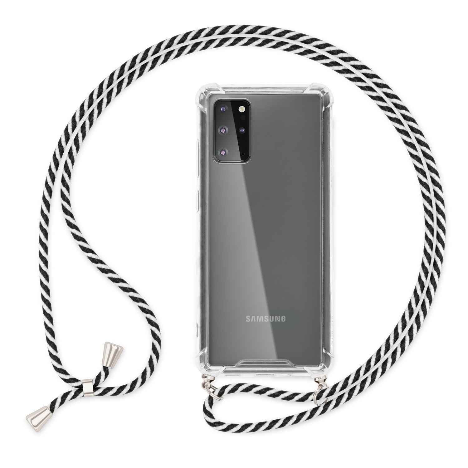 NALIA Handy Hülle mit Kette für Samsung Galaxy S20 Plus, Soft Kordel Cover Etui