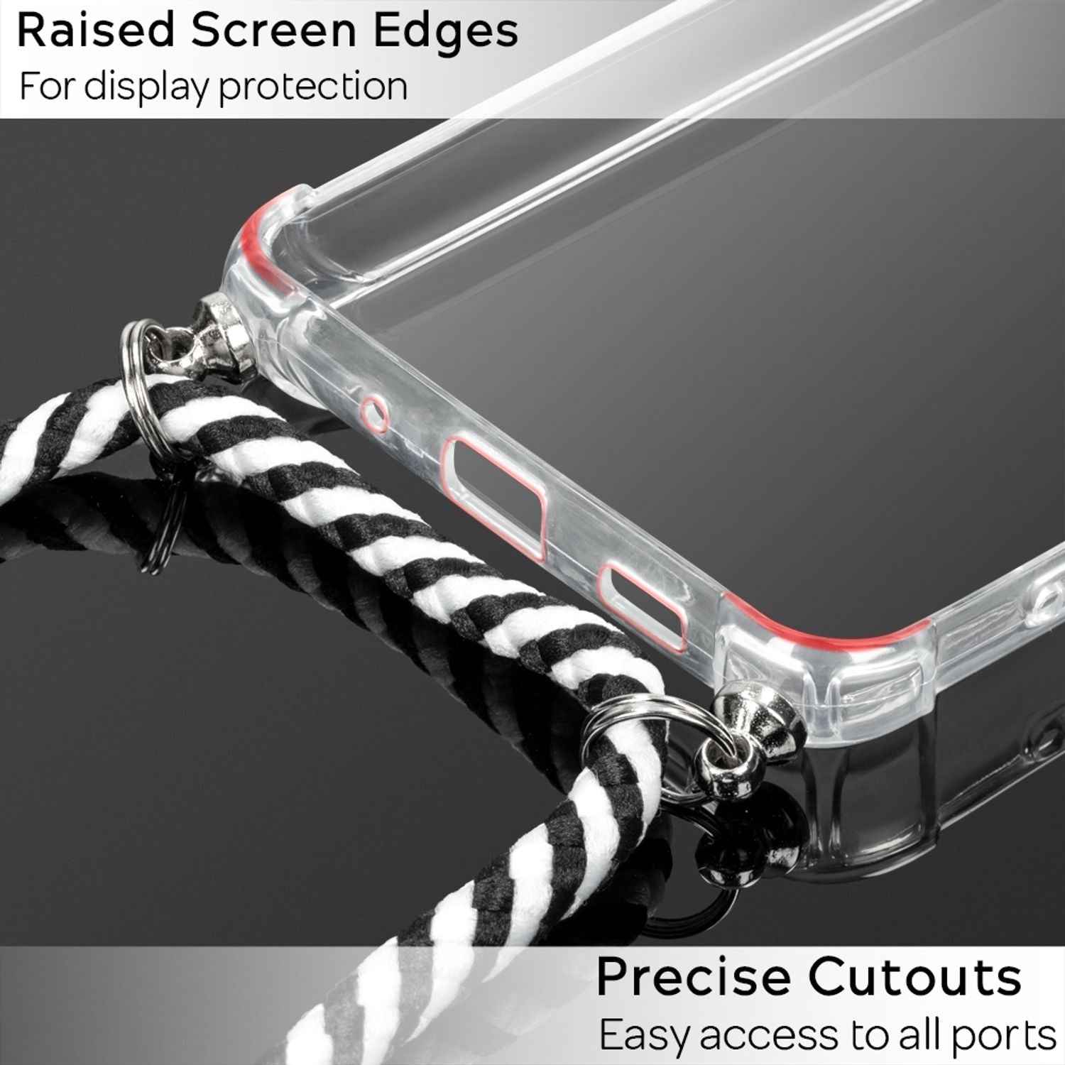 NALIA Handy Hülle mit Kette für Samsung Galaxy S20 Ultra, Soft Kordel Cover Etui