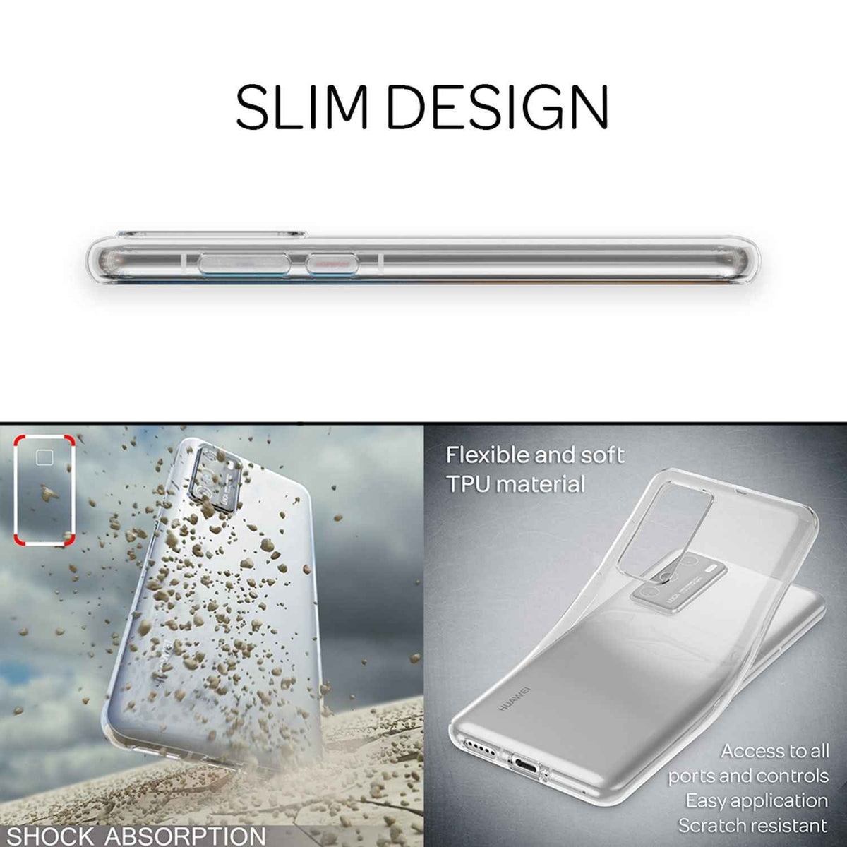 NALIA Handyhülle für Huawei P40 Hülle, Dünne Silikon Schutzhülle Phone Case Soft