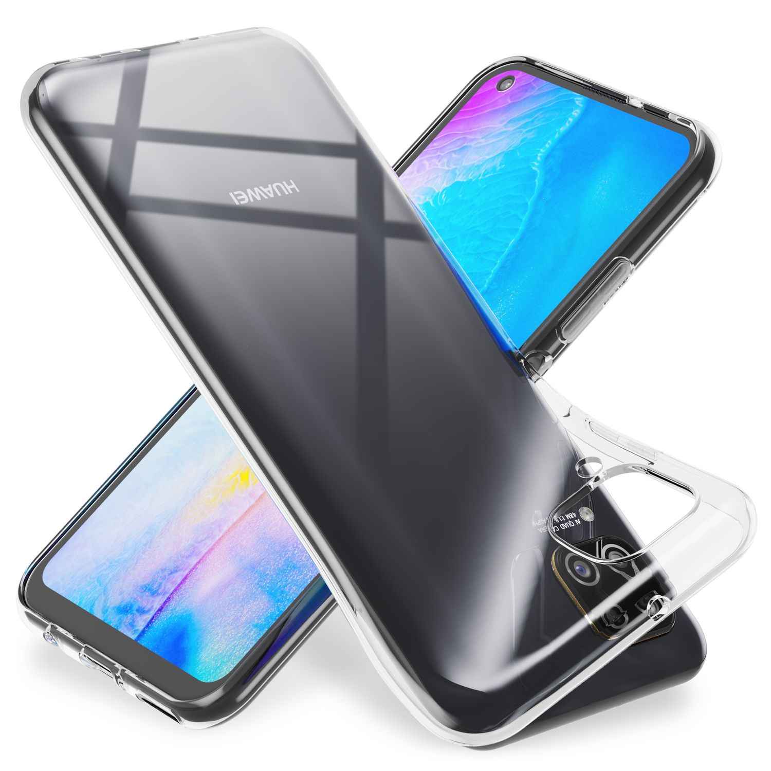 NALIA Handy Hülle für Huawei P40 Lite, Slim Case Schutz Cover Tasche Bumper Etui