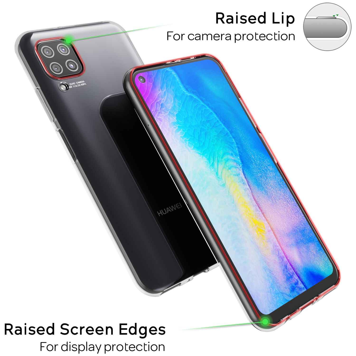 NALIA Handy Hülle für Huawei P40 Lite, Slim Case Schutz Cover Tasche Bumper Etui
