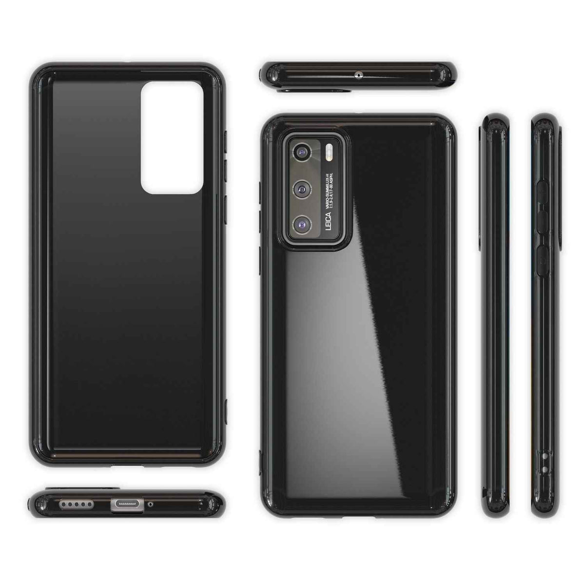 NALIA Handy Hülle für Huawei P40, Slim Case Silikon Schutzhülle Cover TPU Bumper