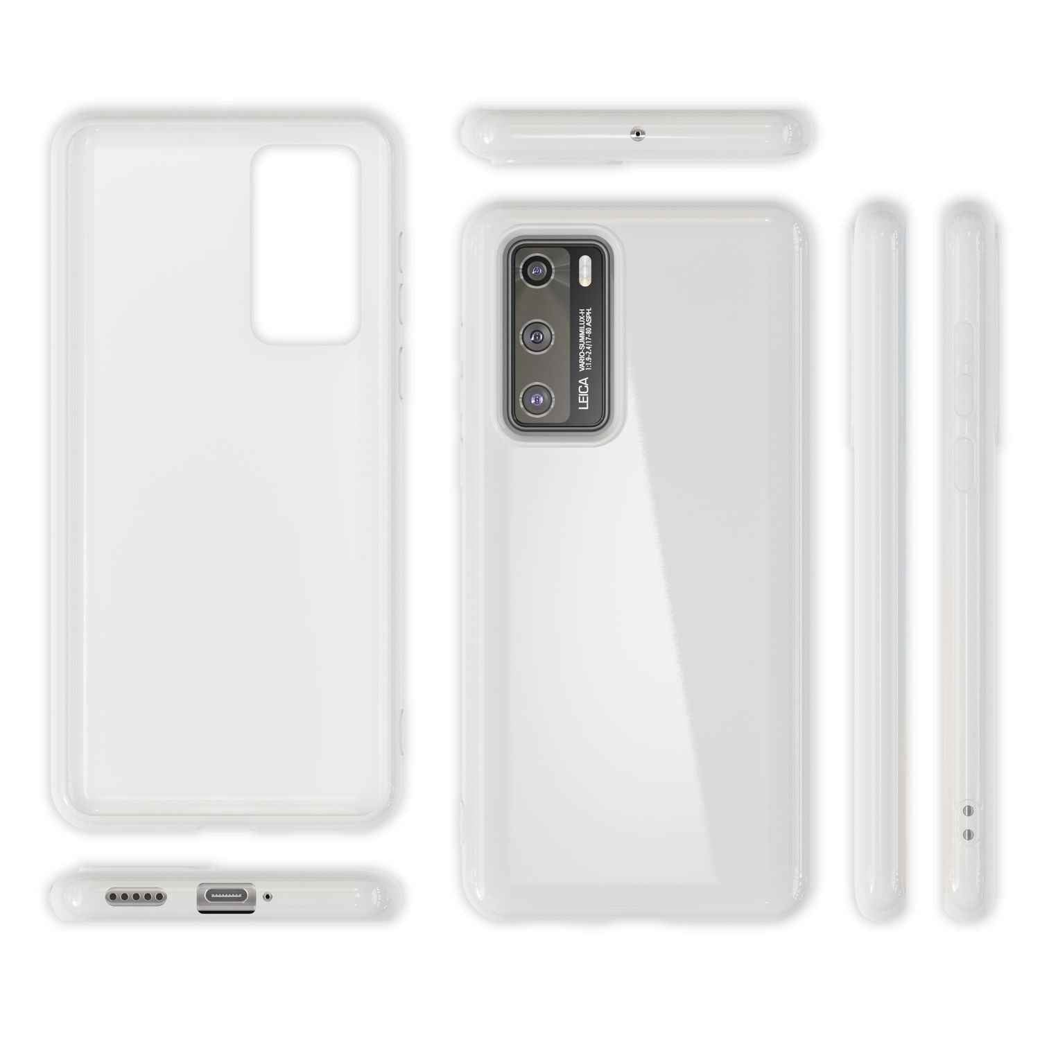 NALIA Handy Hülle für Huawei P40, Slim Case Silikon Schutzhülle Cover TPU Bumper