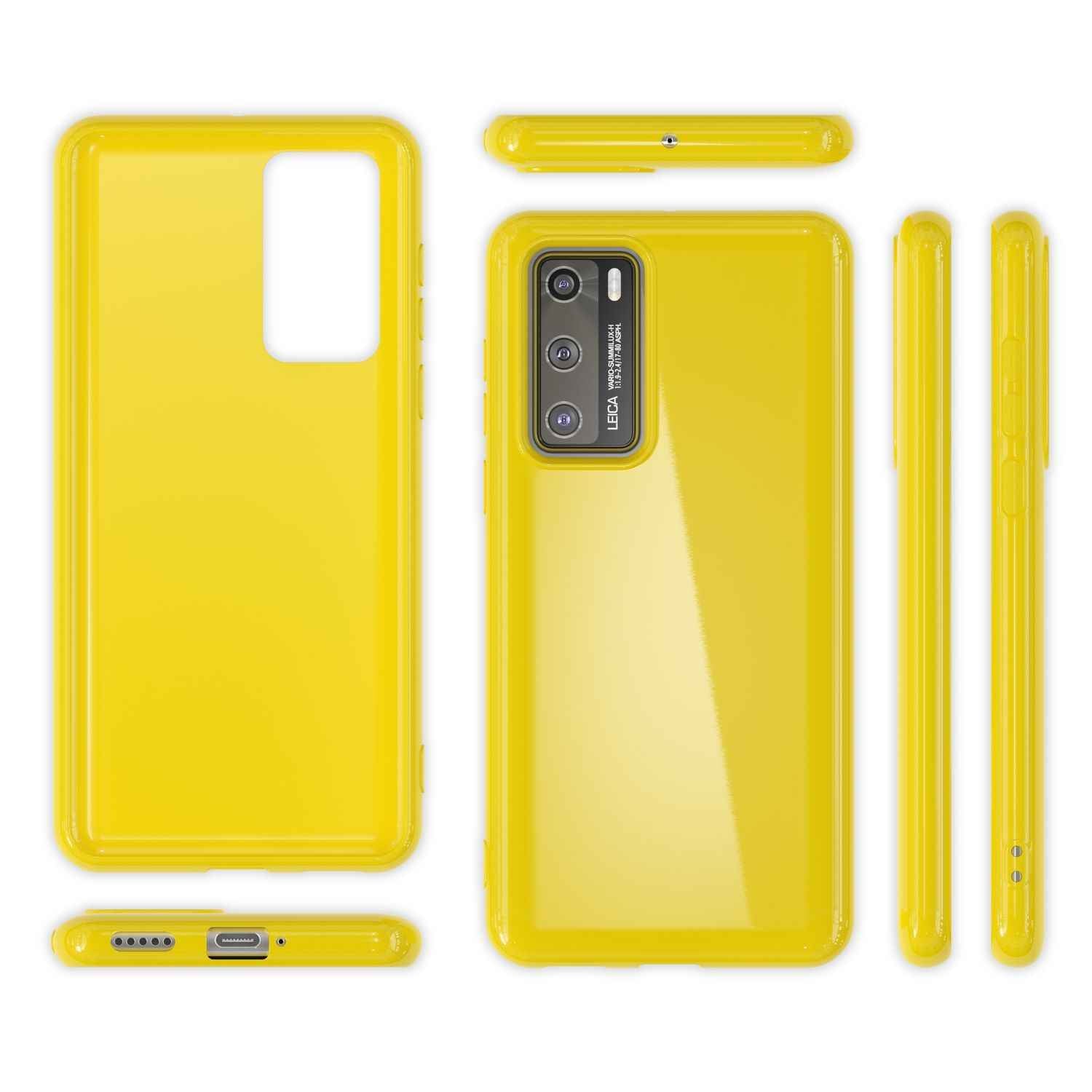 NALIA Handy Hülle für Huawei P40, Slim Case Silikon Schutzhülle Cover TPU Bumper