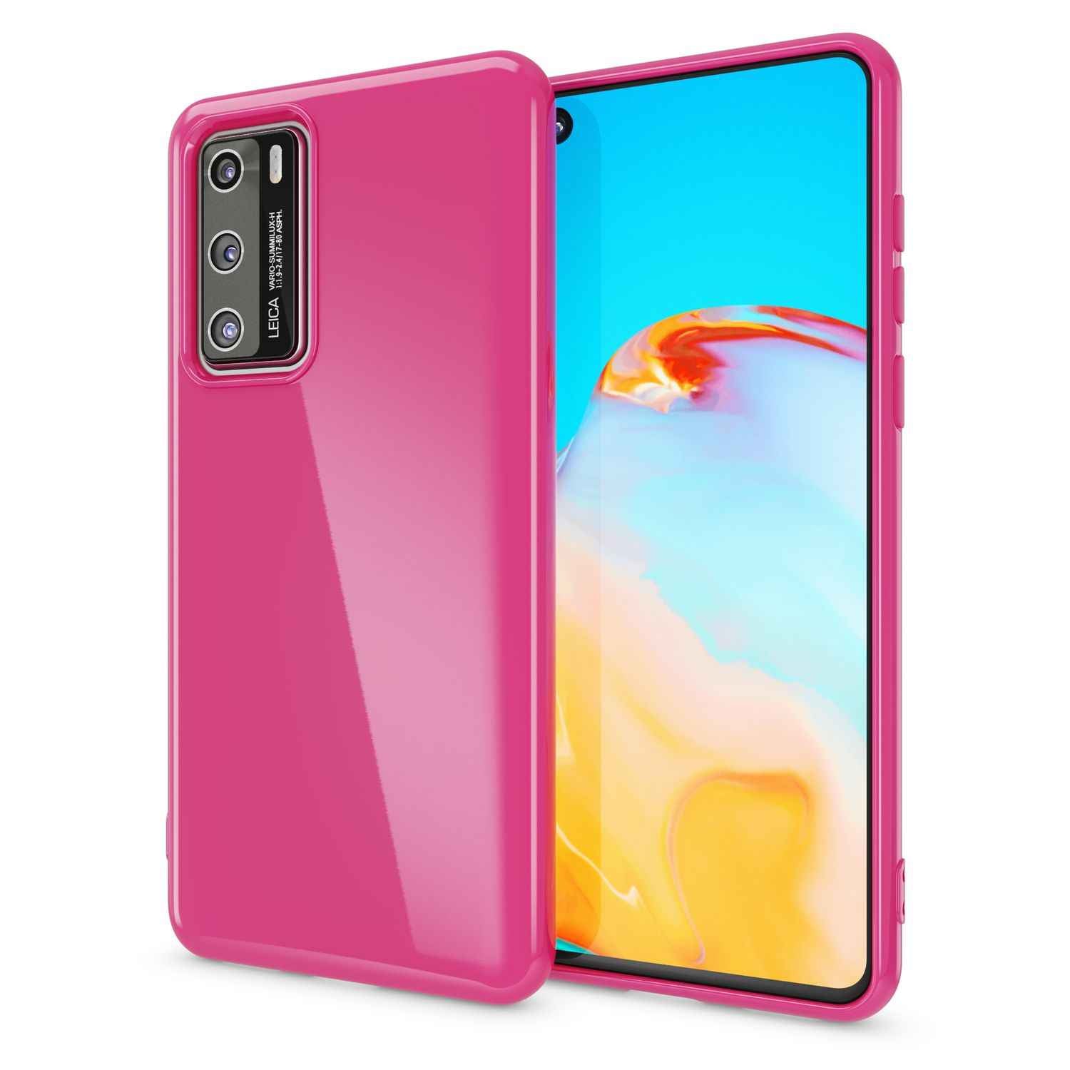 NALIA Handy Hülle für Huawei P40, Slim Case Silikon Schutzhülle Cover TPU Bumper