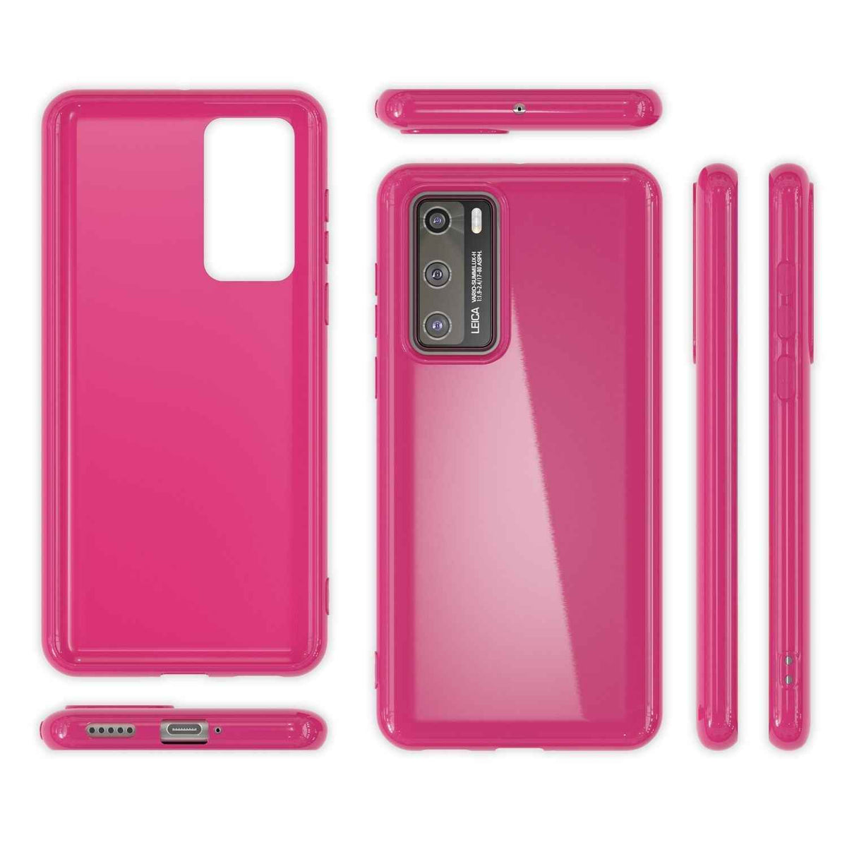 NALIA Handy Hülle für Huawei P40, Slim Case Silikon Schutzhülle Cover TPU Bumper