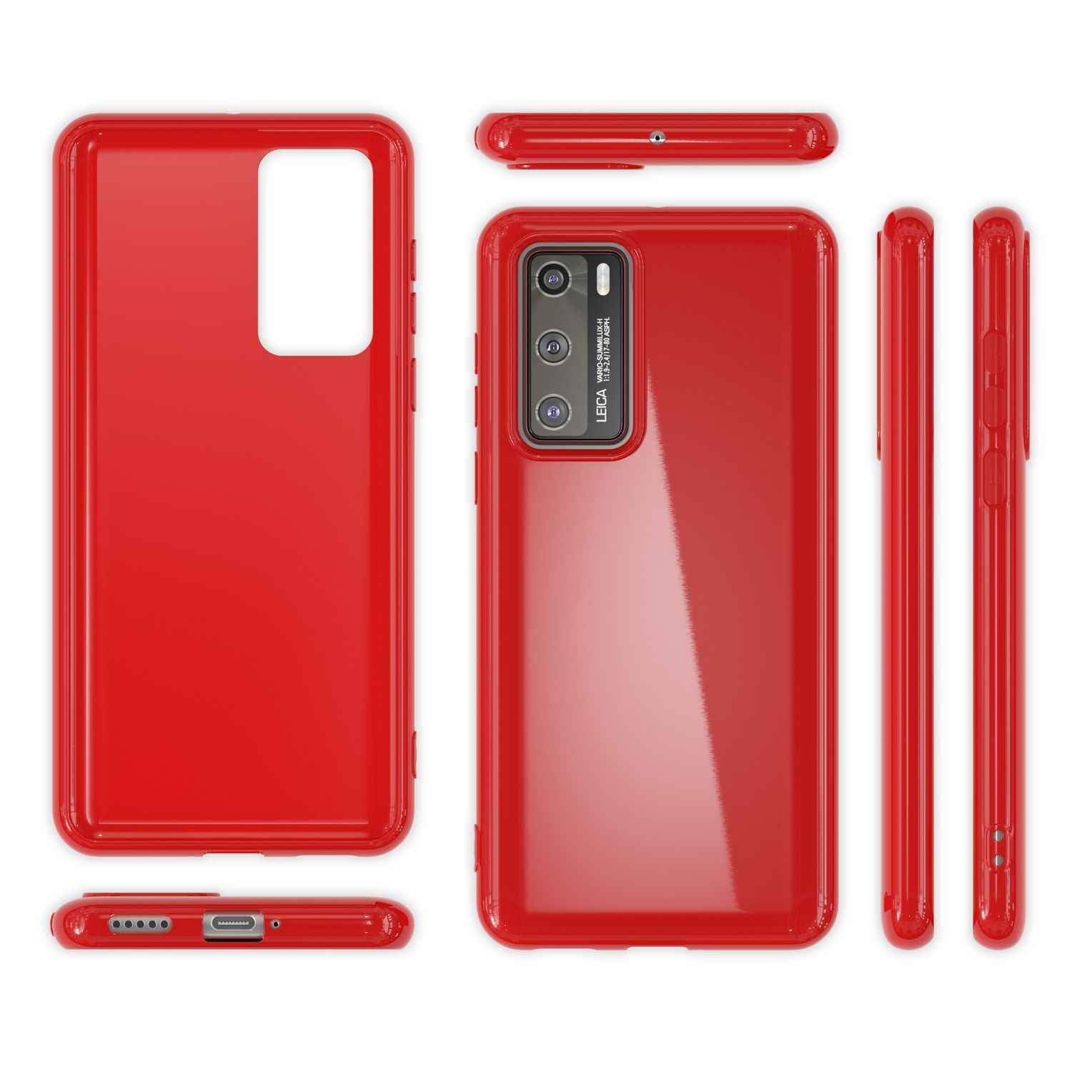 NALIA Handy Hülle für Huawei P40, Slim Case Silikon Schutzhülle Cover TPU Bumper