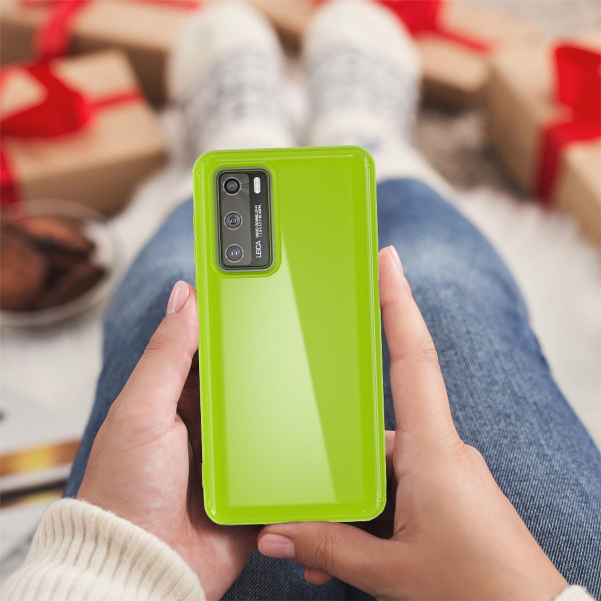 Handyhülle für Huawei P40 TPU Silikon Slim Case schwarz | NALIA Berlin