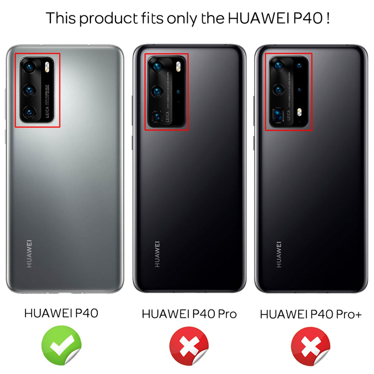Handyhülle für Huawei P40 TPU Silikon Slim Case schwarz | NALIA Berlin
