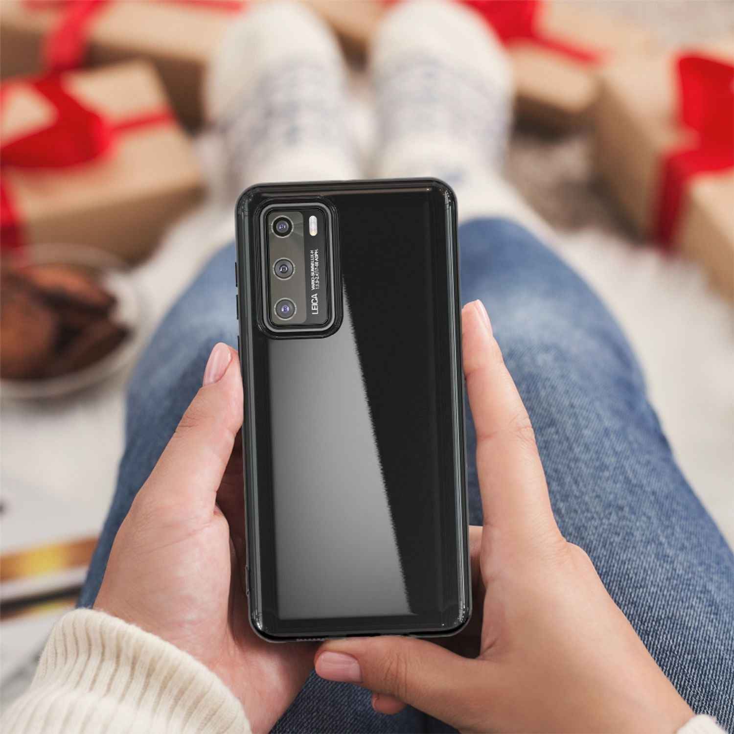 NALIA Handy Hülle für Huawei P40, Slim Case Silikon Schutzhülle Cover TPU Bumper