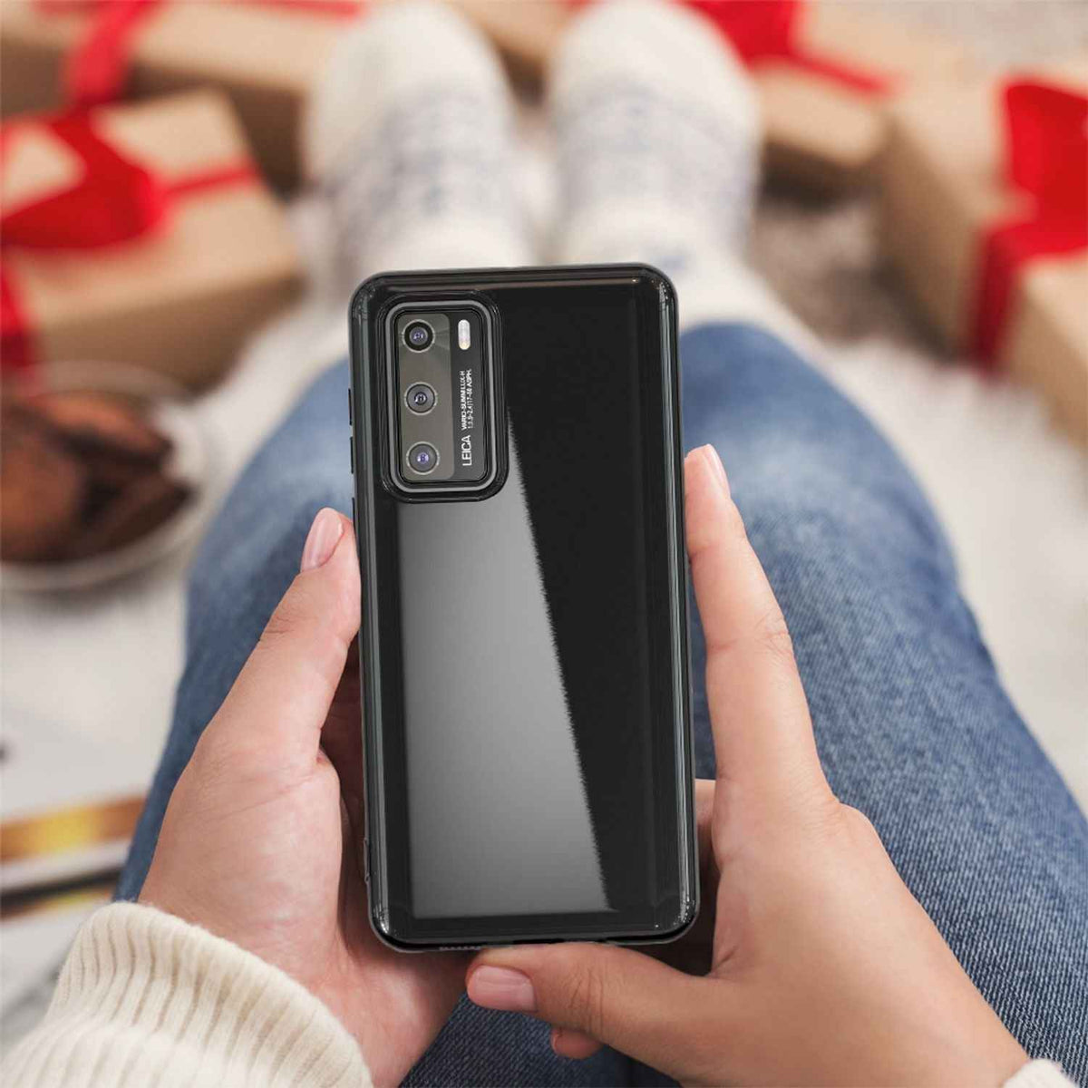 NALIA Handy Hülle für Huawei P40, Slim Case Silikon Schutzhülle Cover TPU Bumper