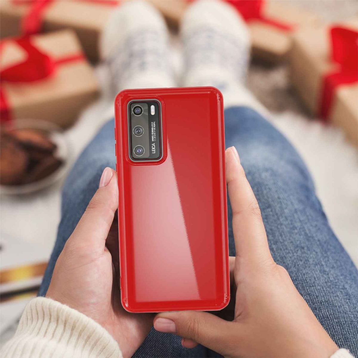 NALIA Handy Hülle für Huawei P40, Slim Case Silikon Schutzhülle Cover TPU Bumper