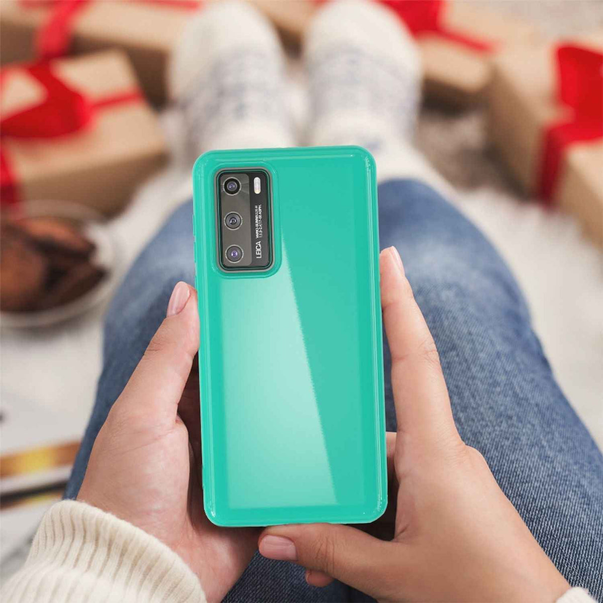 NALIA Handy Hülle für Huawei P40, Slim Case Silikon Schutzhülle Cover TPU Bumper