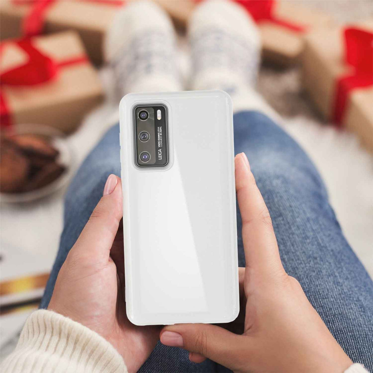 NALIA Handy Hülle für Huawei P40, Slim Case Silikon Schutzhülle Cover TPU Bumper