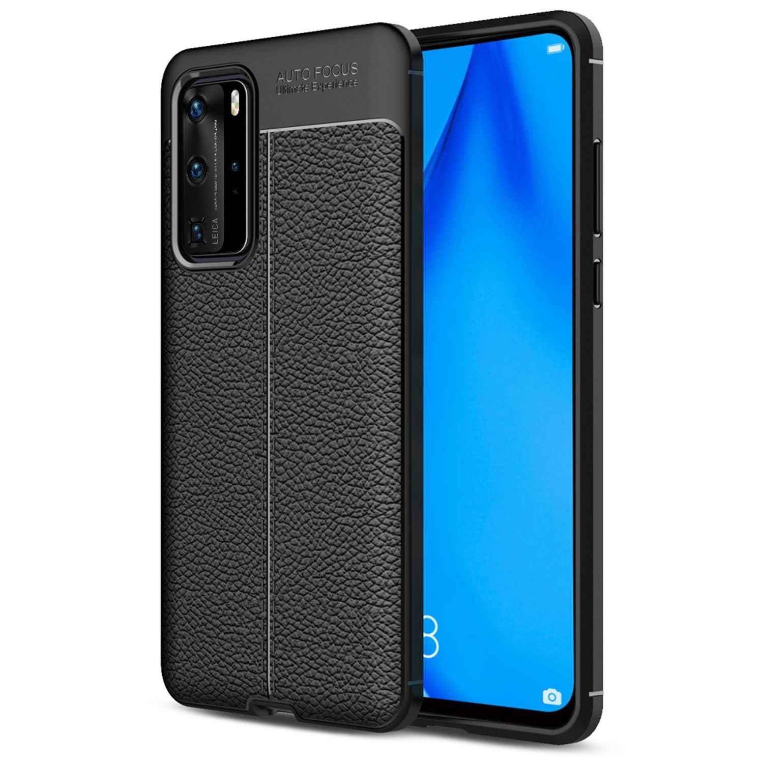 NALIA Handyhülle für Huawei P40 Pro Hülle, Leder Optik Stylische Handyhülle
