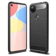 NALIA Handy Hülle für Google Pixel 4a, Carbon Case Silikon Cover Schutz Tasche