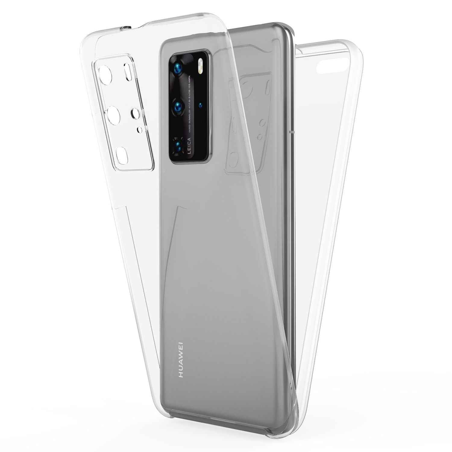 NALIA 360° Handy Hülle für Huawei P40 Pro, Full Cover Case Schutz Tasche Bumper